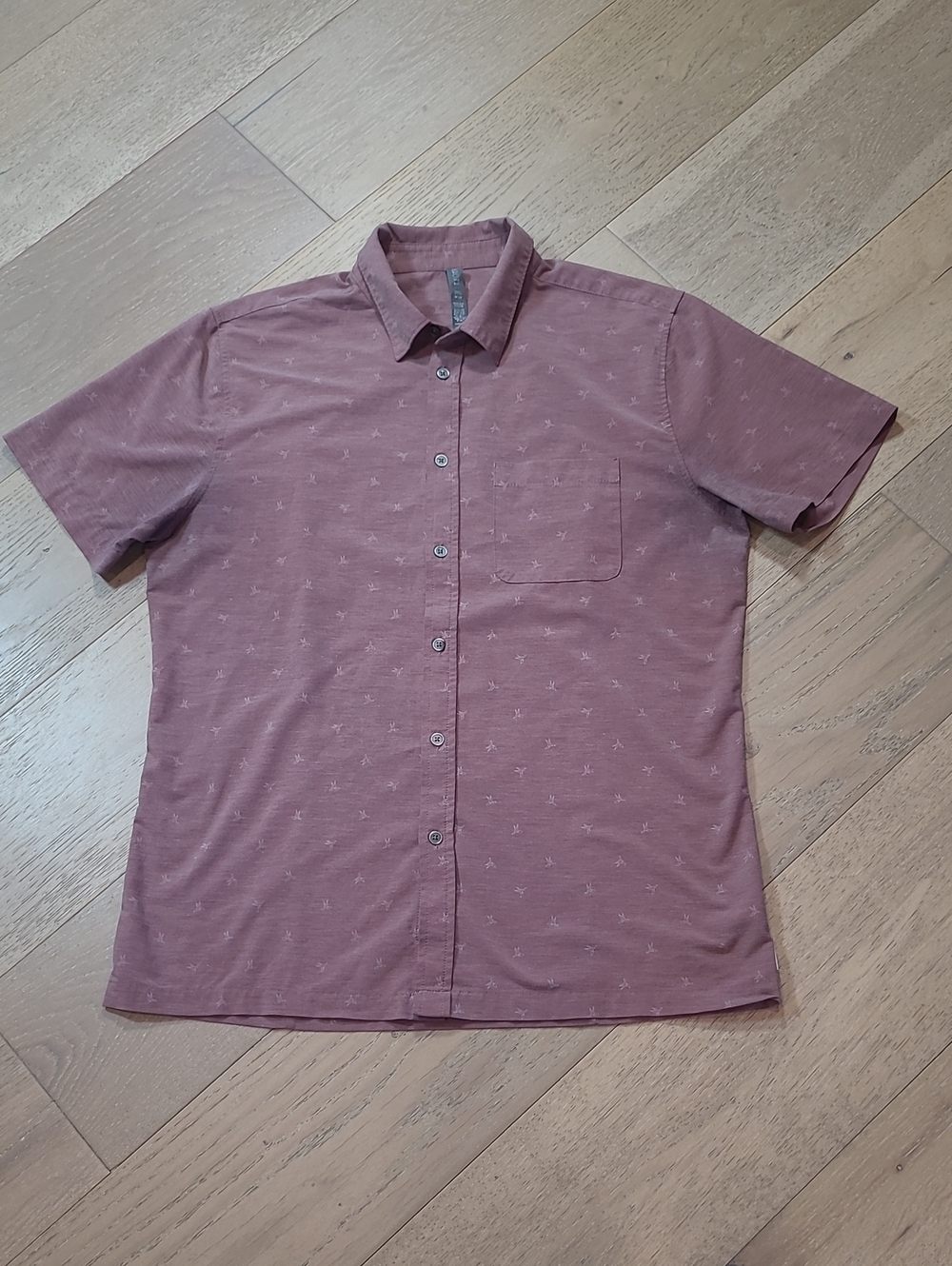 Vuori Bridge Shirt Men's sz L Mauve Short Sleeve Button Up Shirt